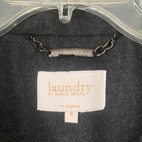 laundry by Shelly Segal Black/Gray Wool Coat - Size 8 - Picture 7 of 15